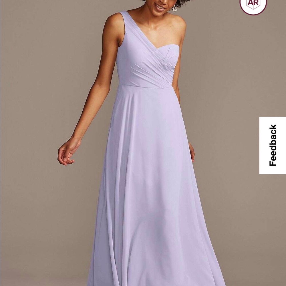 One shoulder bridesmaid dress lilac